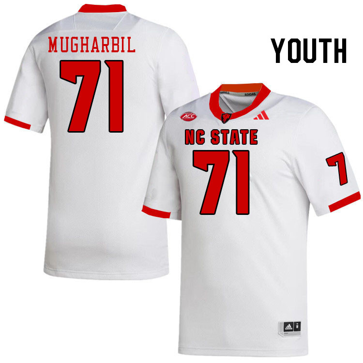 Youth #71 Yousef Mugharbil NC State Wolfpack College Football Jerseys Stitched-White